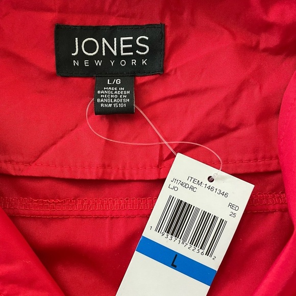 Jones New York NWT Ladies Rain Jacket, Sangria/True Red, Size L - Picture 7 of 10